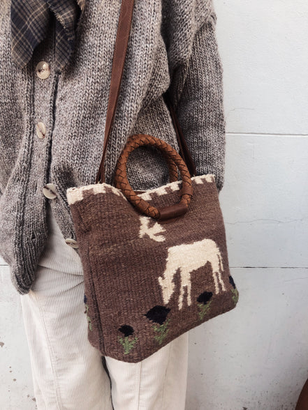 Alondra Little bag (Camel y crudo)