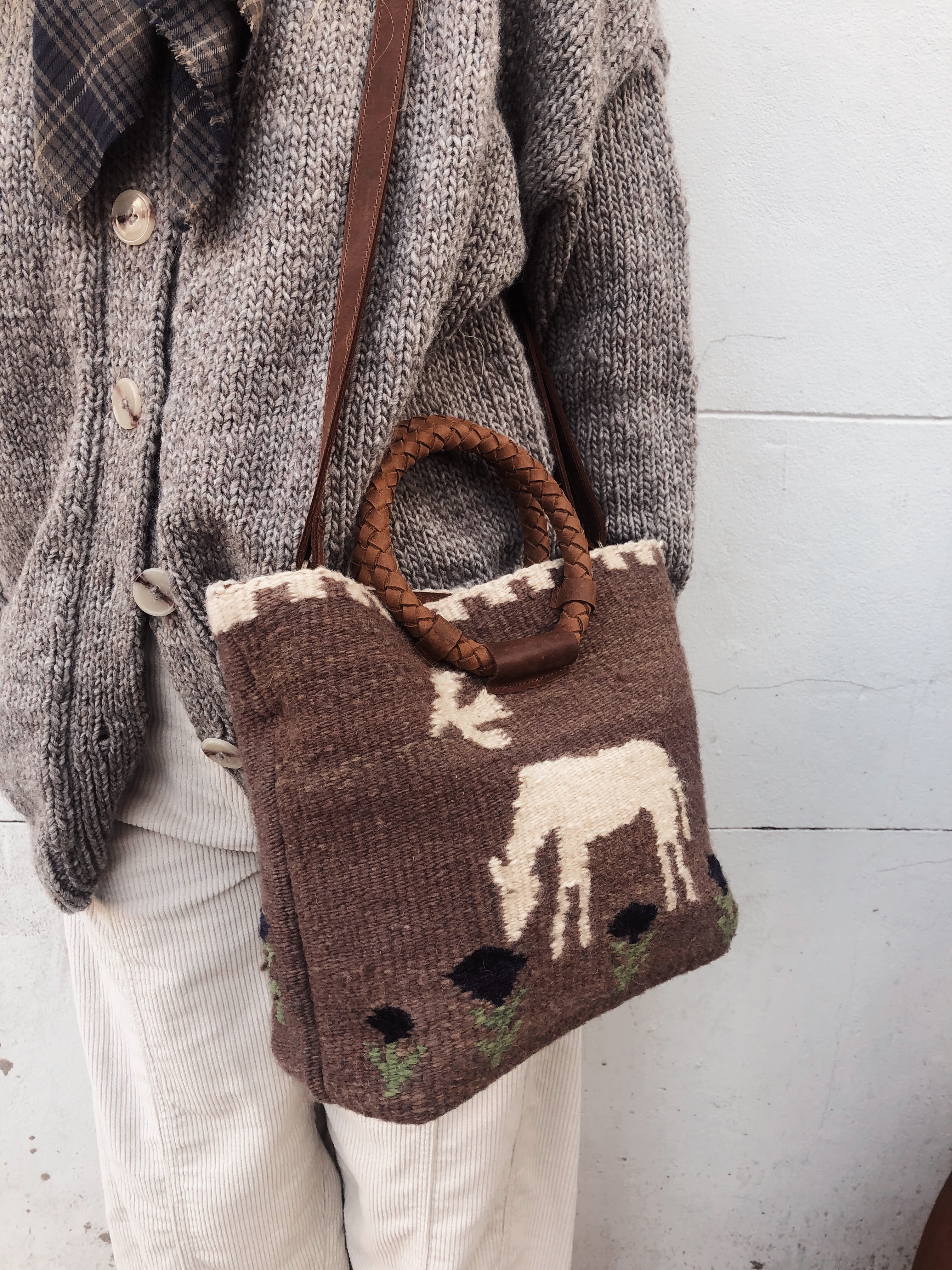 Alondra Little bag (Camel y crudo)
