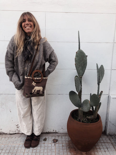 Alondra Little bag (Camel y crudo)