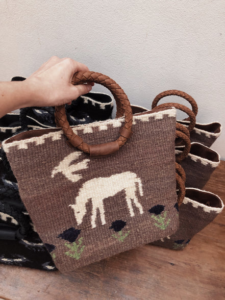 Alondra Little bag (Camel y crudo)