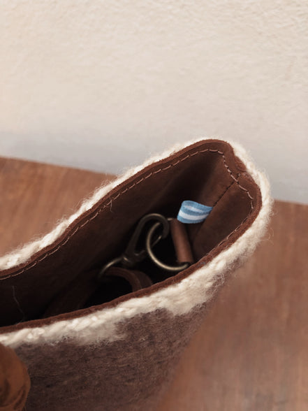 Alondra Little bag (Camel y crudo)