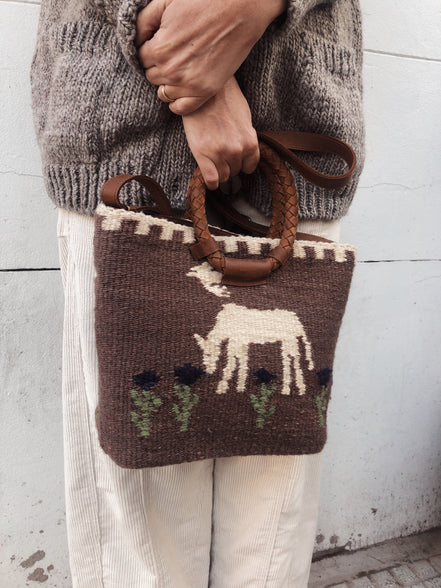 Alondra Little bag (Camel y crudo)