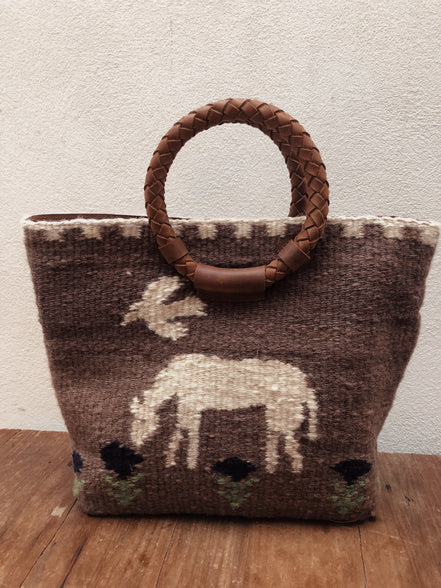 Alondra Little bag (Camel y crudo)