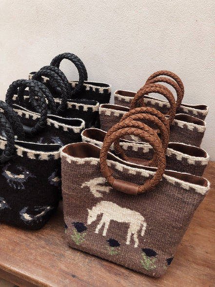Alondra Little bag (Camel y crudo)