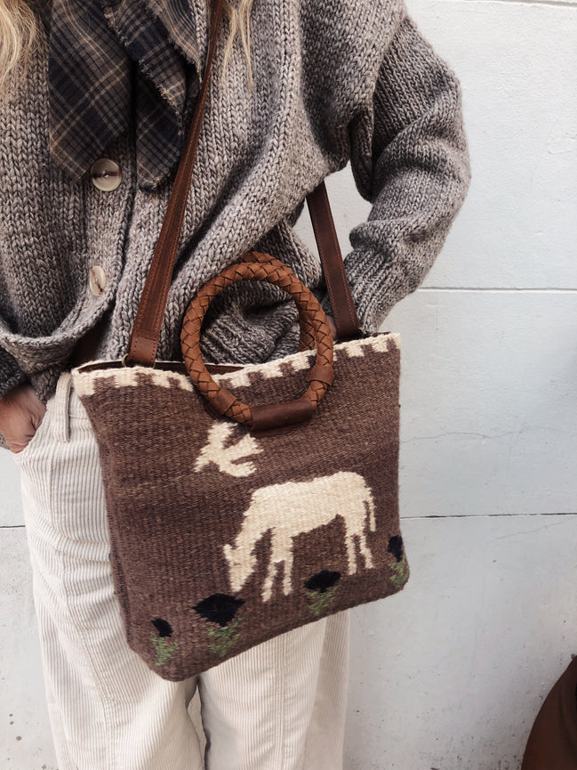 Alondra Little bag (Camel y crudo)